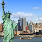 new,york,city,skyline,cityscape,with,statue,of,liberty,over