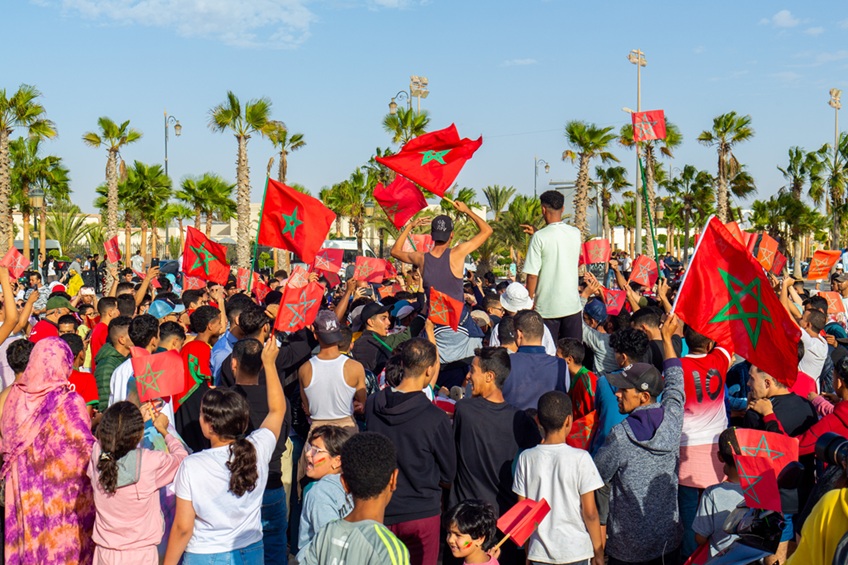 moroccan people celerating the qualification of the national team of morocco in the worldcup