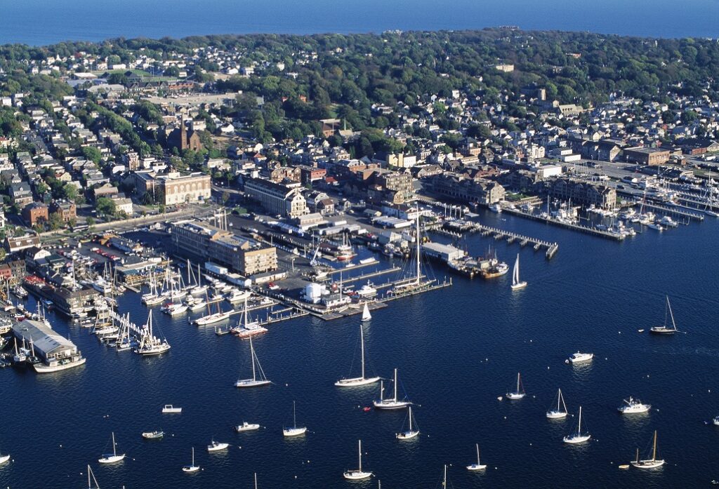 Aerial View Of Newport, Rhode Island.